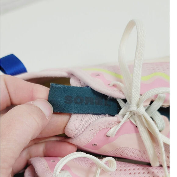 SOREL Kinetic Breakthru Day Lace Sneaker in Vintage Pink/Bleached Ceramic, sz 9 - Picture 10 of 16